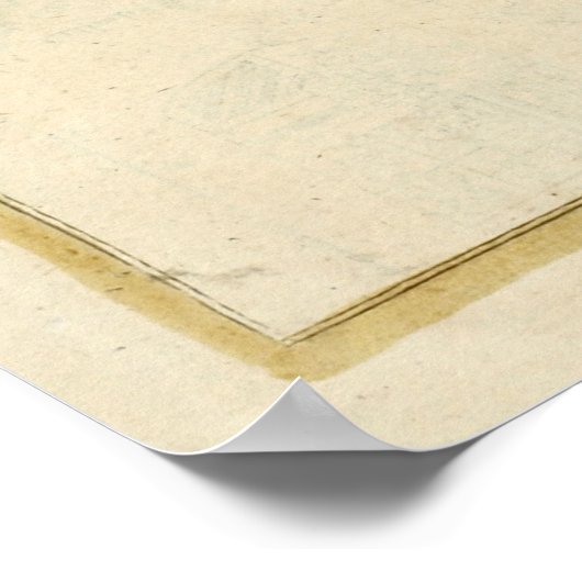 kaart van Cork Harbour Ierland (1702) Poster (Hoek)