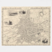 Kaart van Cork, Ierland Fleece Deken (Voorkant (Horizontaal))