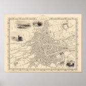 Kaart van Cork, Ierland Poster (Voorkant)