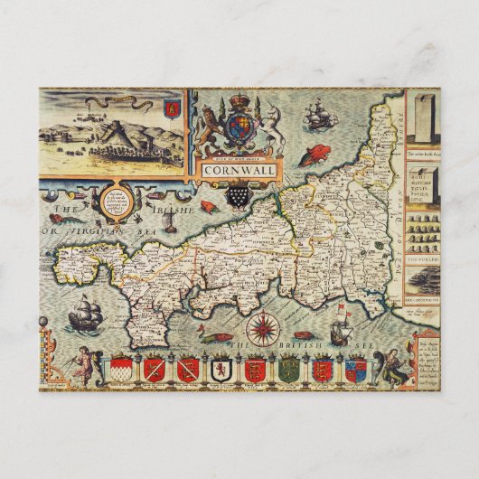 Kaart van Cornwall (Voorkant)