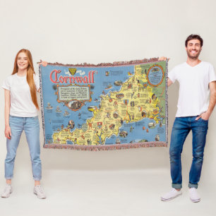 Kaart van Cornwall, Engeland Deken