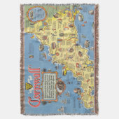 Kaart van Cornwall, Engeland Deken (Voorkant Verticaal)