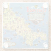 Kaart van Cornwall, Engeland Glazen Onderzetter (Achterkant)