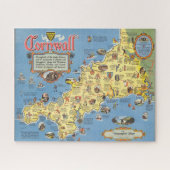Kaart van Cornwall, Engeland Legpuzzel (Horizontaal)