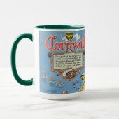 Kaart van Cornwall, Engeland Mok (Links)