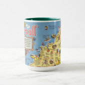 Kaart van Cornwall, Engeland Mok (Midden)
