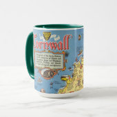 Kaart van Cornwall, Engeland Mok (Voorkant links)