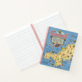 Kaart van Cornwall, Engeland Notitieboek (Binnen)
