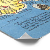 Kaart van Cornwall, Engeland Poster (Hoek)