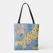 Kaart van Cornwall, Engeland Tote Bag (Achterkant)