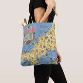 Kaart van Cornwall, Engeland Tote Bag (Dichtbij)