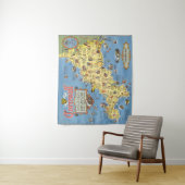 Kaart van Cornwall, Engeland Wandkleed (In situ)