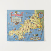 Kaart van Cornwall, Engeland Wandkleed (Voorkant (horizontaal))
