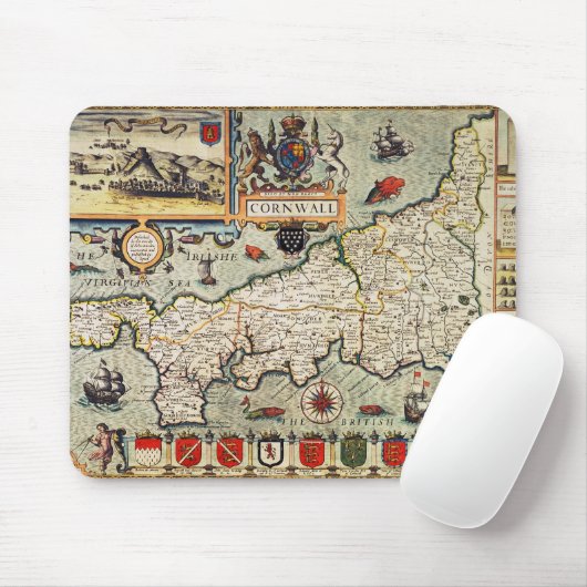 Kaart van Cornwall Muismat (Met muis)