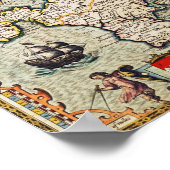 Kaart van Cornwall Poster (Hoek)