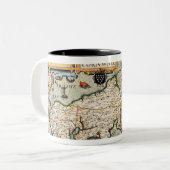 Kaart van Cornwall Tweekleurige Koffiemok (Voorkant links)