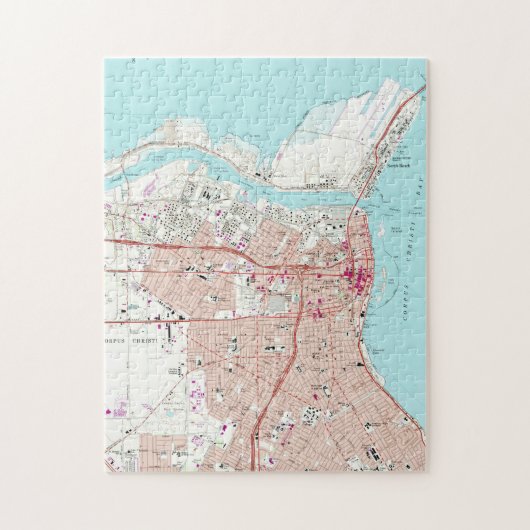 kaart van Corpus Christi Texas (1968) Legpuzzel (Verticaal)