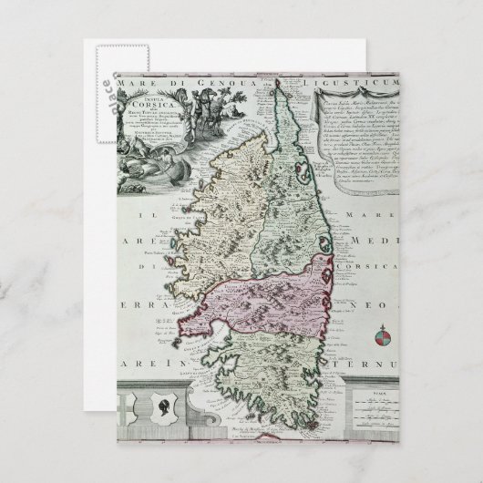 Kaart van Corsica (Voorkant / Achterkant)