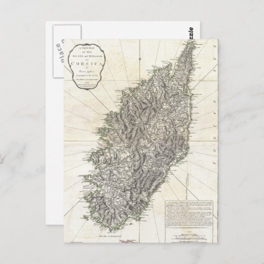 kaart van Corsica (1794) (Voorkant / Achterkant)