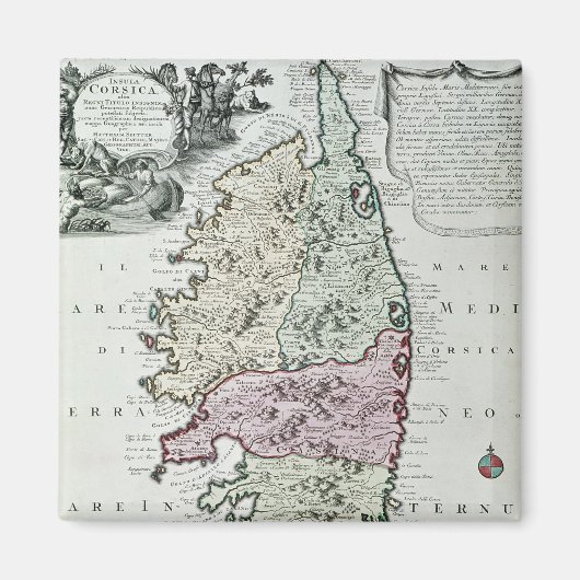 Kaart van Corsica Magneet (Voorkant)