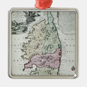Kaart van Corsica Metalen Ornament
