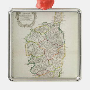 Kaart van Corsica Metalen Ornament