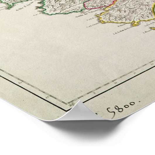 Kaart van Corsica Poster (Hoek)