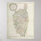 Kaart van Corsica Poster (Voorkant)