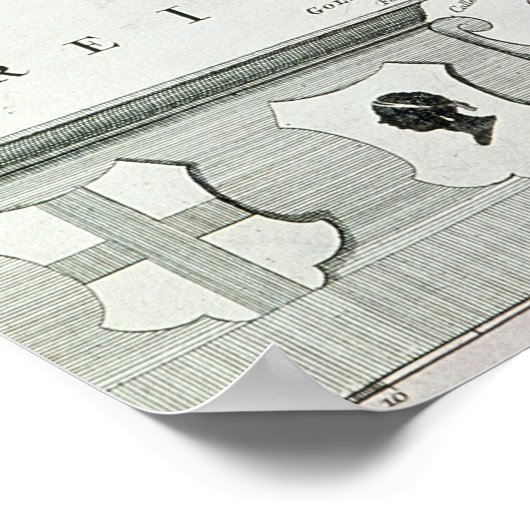 Kaart van Corsica Poster (Hoek)