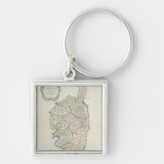 Kaart van Corsica Sleutelhanger (Voorkant)