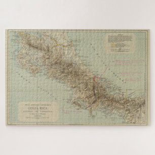 kaart van Costa Rica (1896) Legpuzzel