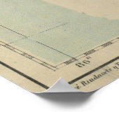  kaart van Costa Rica (1896) Poster (Hoek)