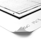  kaart van Costa Rica (1903) BW Poster (Hoek)