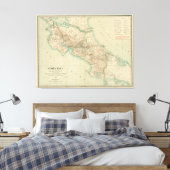 kaart van Costa Rica (1903) Canvas Afdruk (Insitu (Slaapkamer))