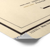  kaart van Costa Rica (1950) Poster (Hoek)