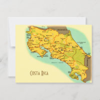 Kaart van Costa Rica Ansichtkaart