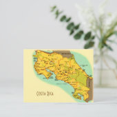 Kaart van Costa Rica Briefkaart (Staand voorkant)