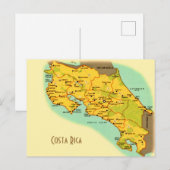 Kaart van Costa Rica Briefkaart (Voorkant / Achterkant)