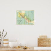  kaart van Costa Rica Poster (Keuken)