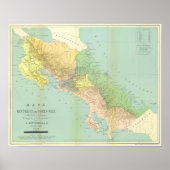  kaart van Costa Rica Poster (Voorkant)
