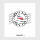 Kaart van Costa Rica, poststempel Sticker (Vel)