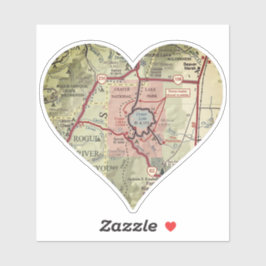 kaart van Crater Lake Sticker