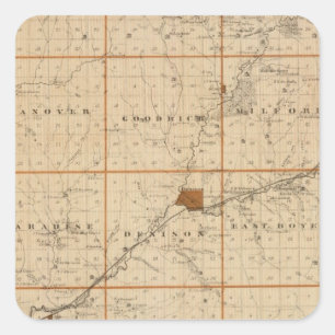 Kaart van Crawford County, staat Iowa Vierkante Sticker