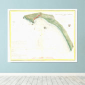  kaart van Crescent City Harbour CA (1859) Canvas Afdruk (Insitu (Houten vloer))
