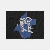 Kaart van Crystal Beach Texas Fleece Deken (Voorkant (Horizontaal))