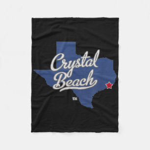 Kaart van Crystal Beach Texas Fleece Deken