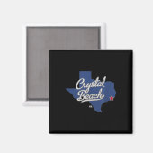 Kaart van Crystal Beach Texas Magneet (Voorkant / Achterkant)