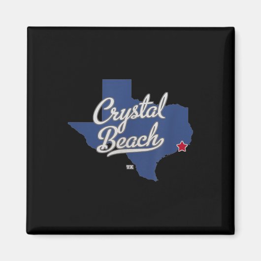 Kaart van Crystal Beach Texas Magneet (Voorkant)
