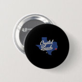 Kaart van Crystal Beach Texas Ronde Button 5,7 Cm (Voorkant /achterkant)