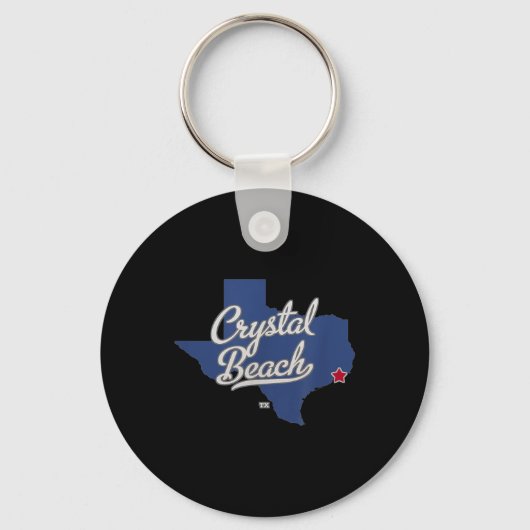 Kaart van Crystal Beach Texas Sleutelhanger (Voorkant)